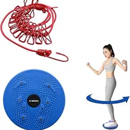 Zordik- Tummy twister for abs exercise machine & Twister Machine For Men and women, Excercise Equipment for home+Cloth Drying Rope With 12 Clips, Elastic Cloth hanging rope for cloth, travel, bathroom-picture-41