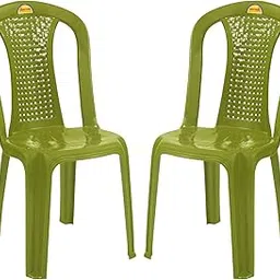 OAKNEST Supreme Dream Armless Stackable monobloc high Glossy Plastic Chair for Indoor & Outdoor Use, Living Room, Garden, Office (Color: Mehndi Green, Set of 2 Piece)-picture-11