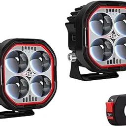 4LED 3.5" Fog Driving Light | Multi-Mode Spot Beam: White, Yellow, Red & Strobe | Waterproof & Shockproof Auxiliary Lamp for Car, Bike, Jeep, SUV, Tractor (12V–24V) – Pack of 2 & Switch-picture-22