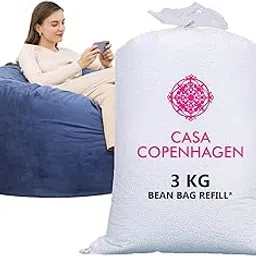 Casa Copenhagen Premium Virgin Grade Thermocol Balls Refill for Pillows, Sofa, Bean Bags, Soft Toys & Beans for Bean Bag Refill 3 Kg (White)-picture-25
