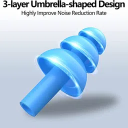 james healthplus James 12 Pairs Ear Plugs for Sleeping, Reusable Silicone Earplugs Waterproof Noise Reduction Ear Plug for Swimming, Concert, Study, Loud Noise, Snoring, Work, Night Life, Flights and Airplanes (Blue) image 4