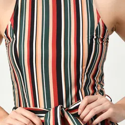 WAYLENE Striped Waist Tie-Ups Basic Jumpsuit image 4