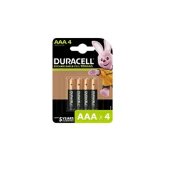Duracell Rechargeable Batteries AAA 900mAh (Pack of 4) image 1