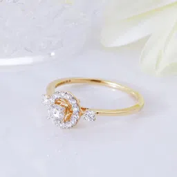 GIVA 14KT Gold Shine Bright Like A Diamond Studded Finger Ring-1.64 gm-image-12