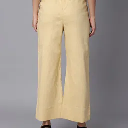 TAG 7 Women Beige Smart Flared Trousers image 5