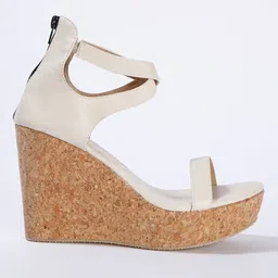 marc loire Textured Strappy Wedges with Zip Closure image 2