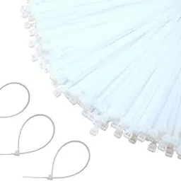 Nylon Self Locking Cable Ties, White Wire Organizers Self Locking Fasteners Pack of 100 (4 inch (100 mm))-picture-18