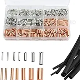 Wire Ferrule Kit, 970pcs Boxed Copper Tube Terminals, Tubular Bare Terminal Connecting Wire,Terminal Waterproof Combination + Heat Shrink Tube, Tinned Copper Crimp Connector-image-47