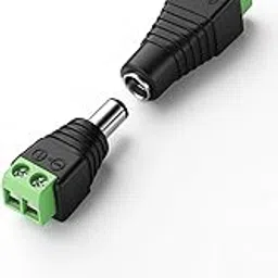 Ltronix DC Power Jack Connector Set, 10 Pairs Male + Female, 2.1 x 5.5mm, 12V/24V, for CCTV LED Strip Light, DVR-picture-27