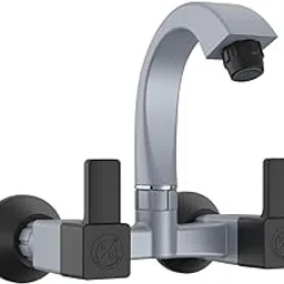 RN PTMT Plastic Sink Mixer | Hot & Cold Basin Mixer Tap |Wall Mixer for Bathroom Wash Basin & Kitchen | Metallic-Grey-Black-Dual_RNVIR09B18 | 5 Year Warranty-image-3