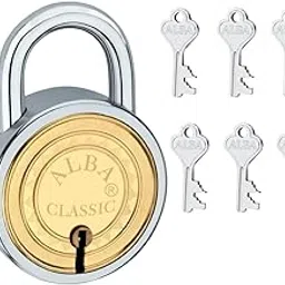 ALBA Classic Brass Locks with Same Key | Multiple Locks with Single Key| Lock for Home, Shutter, gate, Door, Channel, Shop, Outdoor, Indoor | 10 Years Warranty | Master Key Set (1 Lock 6 Keys)|-picture-11