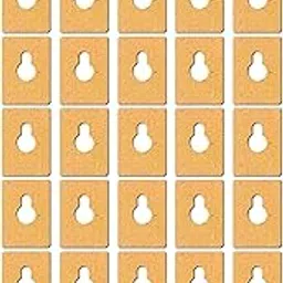 GREECHO MDF Hooks Self-Adhesive Art Board Hanger Frame Hanging Hooks MDF Base Hole Picture Hanger Keyhole Hook Multipurpose Decoupage Wooden Hanger (Small, 25)-image-0