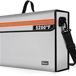 Fireproof Document Bag with Shoulder Strap 4200℉ Insulated 14.9x11.8x4.7", Fire Proof File Box for Documents,Fireproof Document Organizer,Fire Proof Money Bag for Cash,Valuables,Jewelry(Silver)-image-19