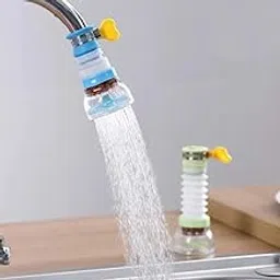 Universal Kitchen Faucet Aerator with Adjustable Spray Pattern, 360-Degree Swivel Head, Blue and Yellow, Water Saving Tap Attachment-image-78