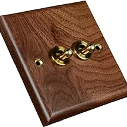 UJEAVETTE Lighting Switch Plate Premium Wooden Outlet Panel for Living Room Kitchen Hotel Two Levers-image-22