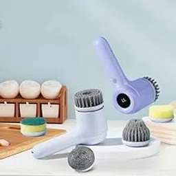 KEGII Multi-Functional Electric Cleaning Brush 5 in 1 Magic Power Scrubber Household Cleaning with Buffer Polisher, for Bathroom, Shower, Tub, Kitchen Floor Electric Spin Scrubber-image-33