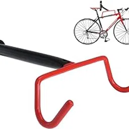 CYBIC Wall Mount Bicycle Hanger, Foldable Double Hook, Black and Red, 180-Degree Rotation-image-12