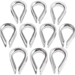 MTU ONLINE STORE 10PCS Wire Thimble Rigging, M5 Stainless Steel Rope Thimble for 3/16 Inches Diameter Wire Cable-image-71