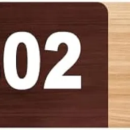 ROOM NUMBER PLATE - 402| Wood texture acrylic PLATES White Number | Easy installation type double sided tape fixed on backside-picture-14