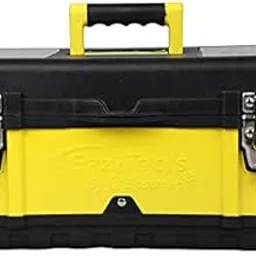 Eastman 19" Organised Heavy-Duty Portable Essential Toolbox with Top Lid and Removable Tray Compartment for Easy & Convenient Storage, YELLOW & BLACK (E-2250)-picture-12