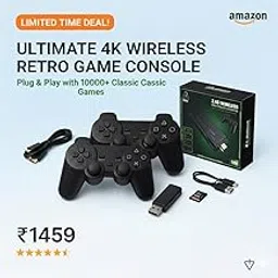 Classic 2.4GHz Wireless Game Controller & Game Stick – 2 Player Mode, 15000+ Classic & Modern Games, Stunning 1080P Quality, Perfect for Kids & Adults, Plug & Play on PC, Laptop, Android & Smart TV-image-0