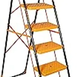 Parasnath 6 Step Kohinoor Steel Foldable Ladder for Home - Wide Anti Skid Plastic Step Ladder for Extra Gripping 6.2 FT Ladder - 6 Year Manufacturer Warranty - Made in India-image-0