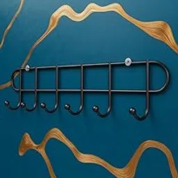 SBF Stainless Steel Door Hook Organiser (6 Hooks) | Over-The-Door & Wall Hanger Rack for Clothes, Towels, Bags, Keys & Kitchen Tools | Rust-Free, Heavy-Duty & Space-Saving Solution (2, Black)-image-85