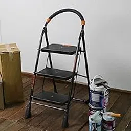 Parasnath 3 Step Steel Black Diamond Ladder - Foldable Step Ladder -Wide Anti Skid Plastic Steps - 6 Year Manufacturer Warranty - Made in India-image-36