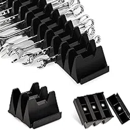 Monliful 12 PCS Magnetic Modular Wrench Organizer Wrench Holder - Wrenchs Tool Organizers for Tool Drawer Storage, Wrenchs Rack with Metric SAE Labels, Tool Storage Set Holder Festival for Mechanics-image-35