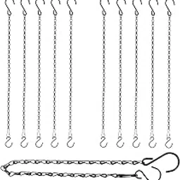 Heavy-Duty 15-Inch Metal Utility Chain with Dual S-Hooks and Corrosion-Resistant Coating for Hanging and Securing Tasks (10, Black)-image-66