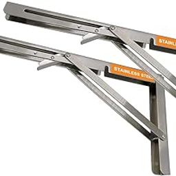 Volo Premium 200mm/ 8" Foldable Stainless Steel Multipurpose Bracket, Shelf Bracket, l Bracket, Wall Brackets, Wall Angle Bracket, Folding Table Bracket with Fittings for fold Down Table.-picture-15