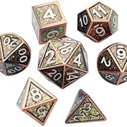 ATORSE Toy 7 Pieces Metal Polyhedral Dice D4 D6 D8 D10 D12 D20 Die Set Style 4-Toys & Hobbies-Games-Role Playing Games-Dungeons & Dragons-Accessories & Dice-image-52