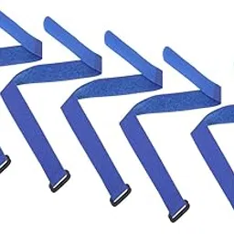 PRANSUNITA Cable & Ties, 15 inches, Adjustable Multipurpose Hook and Loop Securing Straps for Wire Tie Curtain Marker Straps Belts Holders, Pack of 12, COLOR BLUE-picture-21