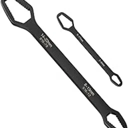 KAIDAA 2pcs All in One Multifunctional Universal Wrench Set Self-Tightening Adjustable,3-17mm & 8-22mm Universal Torx Wrench, Double-ended Adjustable Wrench Tool Key Set Screw Nuts Wrenches Black-image-45