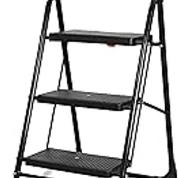 Trendy Stylish 3-Step Heavy-Duty Foldable Ladder with Non-Slip Feet and Ultra-Sturdy Wide Steps.-image-50