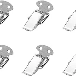 Wealrit 6 Pack Spring Loaded Toggle Latches, Stainless Steel Buckle Latch for Cabinet Toolboxes Small Latch Catches Hasps Clamps with Mounting Screws(Silver)-picture-24
