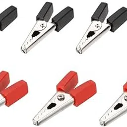 (5 Pair) 35mm Metal Alligator Clips Insulation Crocodile Clip Electrical Clamp Test Probe Meter Black Red Crocodile Clips for Battery-picture-22