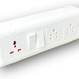 Wall-Mounted Electric Extension Board, Multiple Socket Outlet with 2 Switches, White-image-69