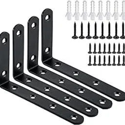 Joyzzz Floating Shelf Brackets, 4 PCS Heavy Duty L Bracket for Shelves Brackets, 90 Degree Right Angle Bracket, Strong and Sturdy L Brackets with Screws, Suitable for Acrylic Wood Board Support-image-43