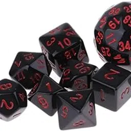 ATORSE Toy 10 Pieces Acrylic Polyhedral Dice Set Table Game Party Game Accessory Red-Toys & Hobbies-Games-Board & Traditional Games-Contemporary Manufacture-image-3