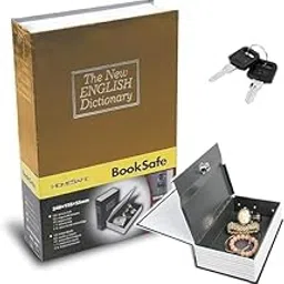 GNOLY Dictionary Book Style Metal Hidden Secret Book Locker - Safe, Portable Safe Box, Great For Storing Money, Jewelry (Key lock)-image-59