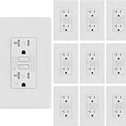WEBANG - 20 amp GFCI outlet, tamper resistant and weather resistant receptacle, ground fault circuit breaker with LED indicator, screwless wall plate with more design-picture-10