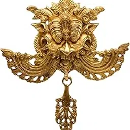 Mla's Decor Brass Nazar Battu for Home Entrance Door Knocker | Yaali Evil Eye Protector | Kirtimukha for Home Door Decor | Brass Wall Hanging Decor | Negative Energy Remover for Home | 11.5 Inch-image-26