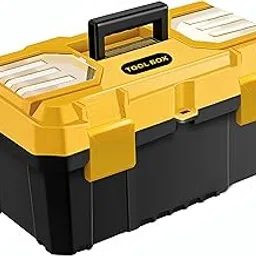 JPT 17-Inch Industrial-Grade Heavy-Duty Tool Box | Two Transparent Lids & One Removable Tray | Secure Tight Latch with Padlock Eye | Best for Electricians, Carpenters, Automobile Use & More-picture-11