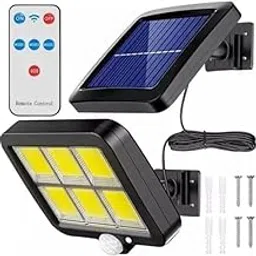 Solar Outdoor Lights with Separate Solar Panel, Remote Control & Motion Sensor, Ultra Bright Head Flood Lights, Waterproof Security Wall Light (Split Solar LAMP (Yellow LED))-image-71