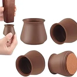 Silicone Chair Leg Floor Protectors caps for Hardwood Floors, Furniture Felt Pads - Rubber Caps Covers to Protect from Scratches and Reduce Noise – 8pcs (Brown)-image-60