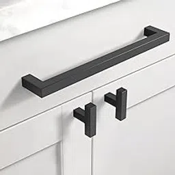 5 Pack Stainless Steel Kitchen Cabinet & Drawer Handles, Dark Matt Black Handles, Furniture & Door Pull Handles 12 Inches Total Length (288 mm Hole to Hole)-image-1