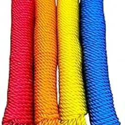 ZEMJET Nylon Rope | Multipurpose Rope - for Hanging Clothes | 3mm Rope - 10 Metre Long (Multicolor) + Free [2 Self Tapping Screw Hook, 2 PVC Grip] (4 Rolls (10 metre Each))-picture-17