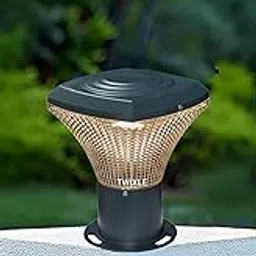 RBSK Metal and Glass Gate Light Waterproof Pillar Lamp for Outdoor Decor Garden Lighting Pole Mount Exterior Fixture for Home Entrance Patio Compound Boundary (OMAX)(Bulb Not Included) (Pack of 1)-image-29