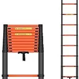 HousIQ Mild Steel Foldable Telescopic Ladder ? 150kg Load Capacity | Compact & Collapsible Ladder for Home and Outdoor Use-picture-22